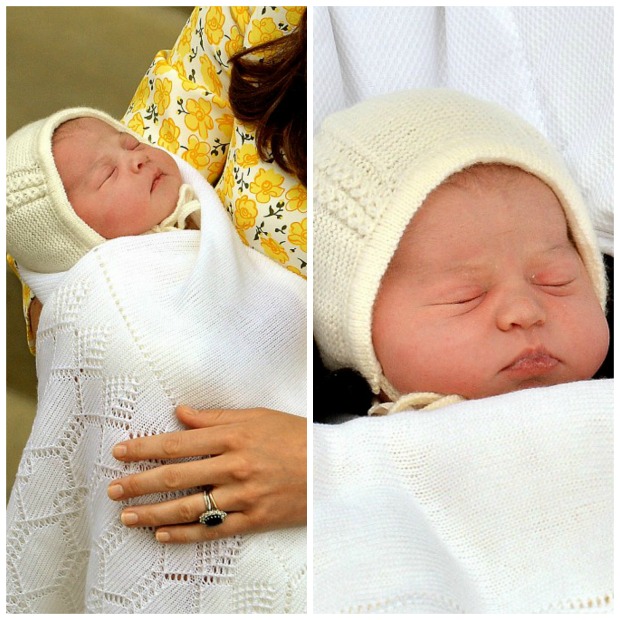 Royal baby revealed by Kate Middleton outside Lindo Wing