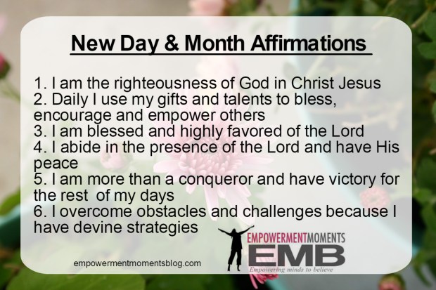 New Day and Month Affirmations